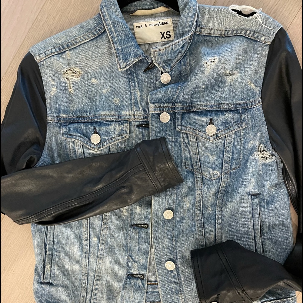 Rag&Bone JEAN jacket with leather sleeves